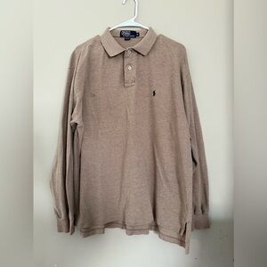 Polo by Ralph Lauren Men's Tan Long Sleeve Polo Shirt